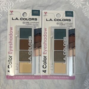 L.A. Colors 4-Shade Eyeshadow Palette - Earthy Tones Tailored Set of 2